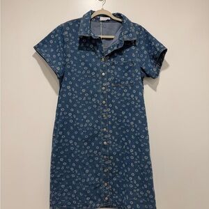 Floral Denim Midi Dress